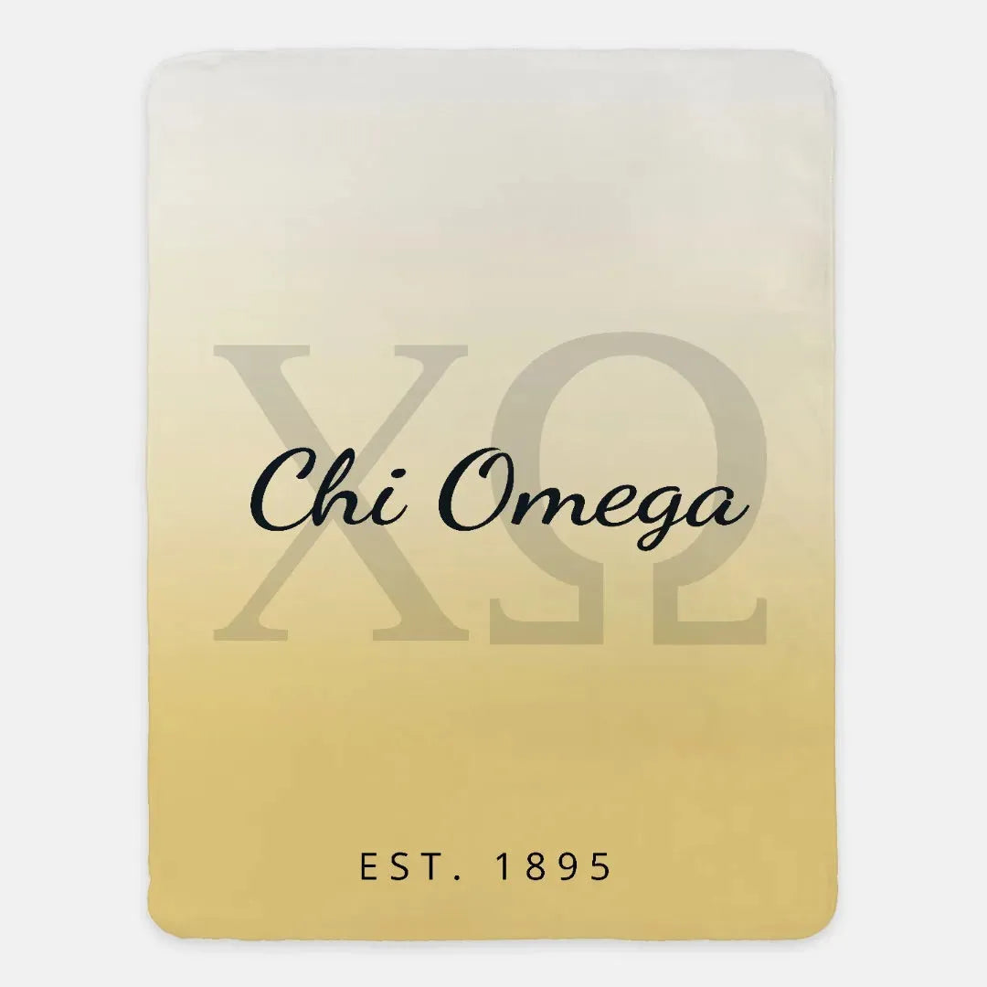 Chi Omega XL 60x80 Blanket - Straw Gradient Throw Blankets