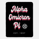 Alpha Omicron Pi XL 60x80 Sherpa Throw Blanket - Retro Throw Blankets