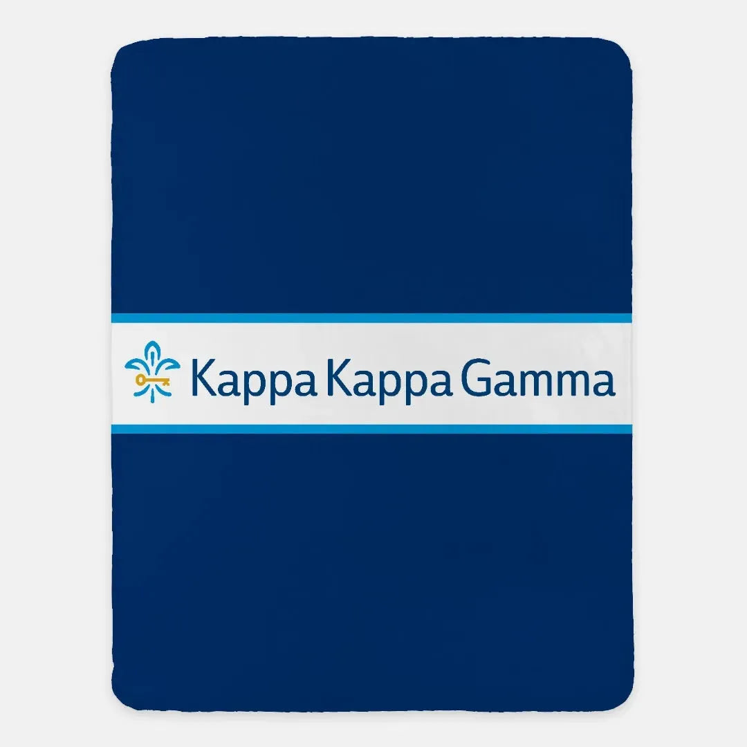 Kappa Kappa Gamma XL 60x80 Traditional Sherpa Blanket Throw Blankets
