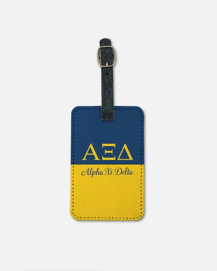 Alpha Xi Delta (Set of 2) Luggage Tag - Color Split Luggage Tags