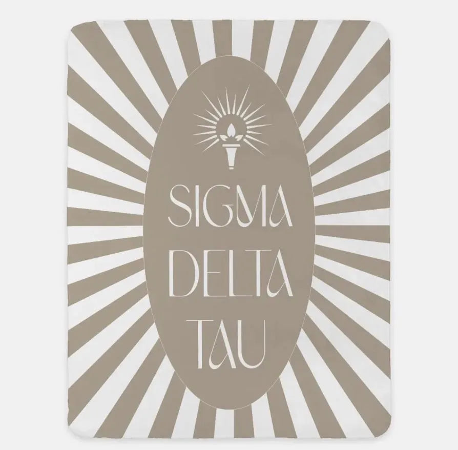 Sigma Delta Tau XL 60x80 Sherpa Throw Blanket - Starburst Cafe Throw Blankets
