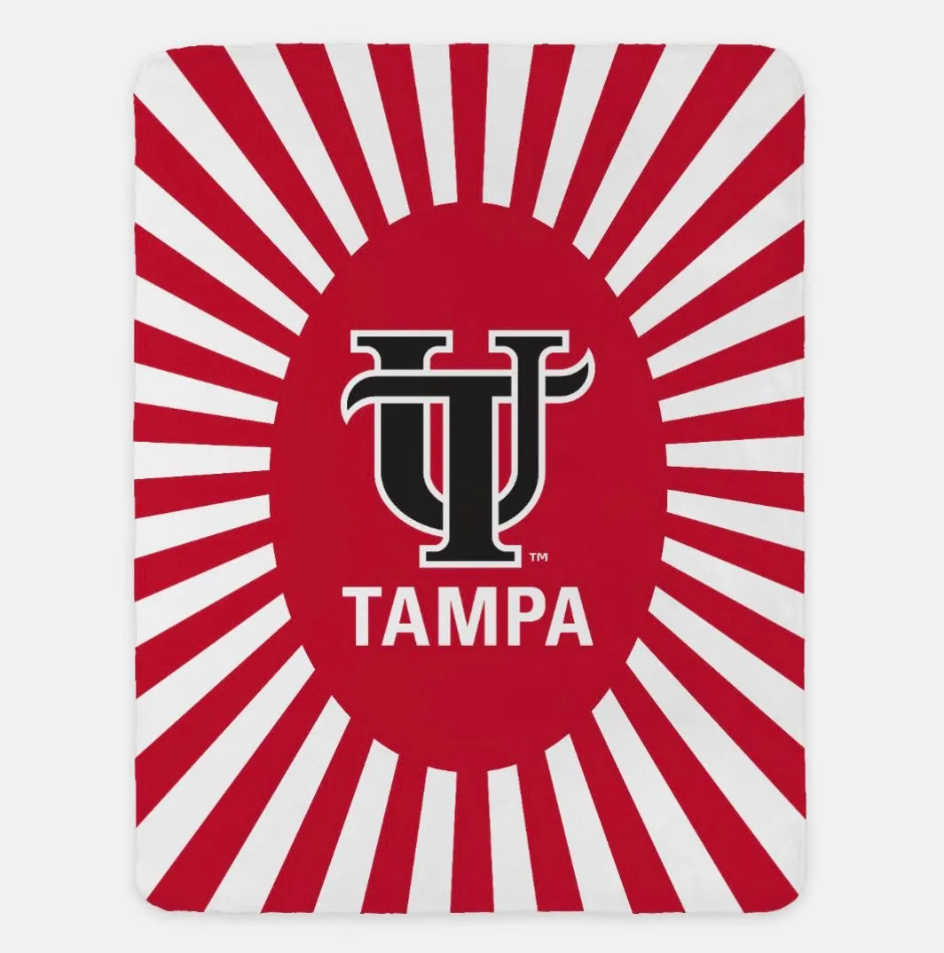 University of Tampa XL 60x80 Throw Blanket - UT Starburst Red Throw Blankets