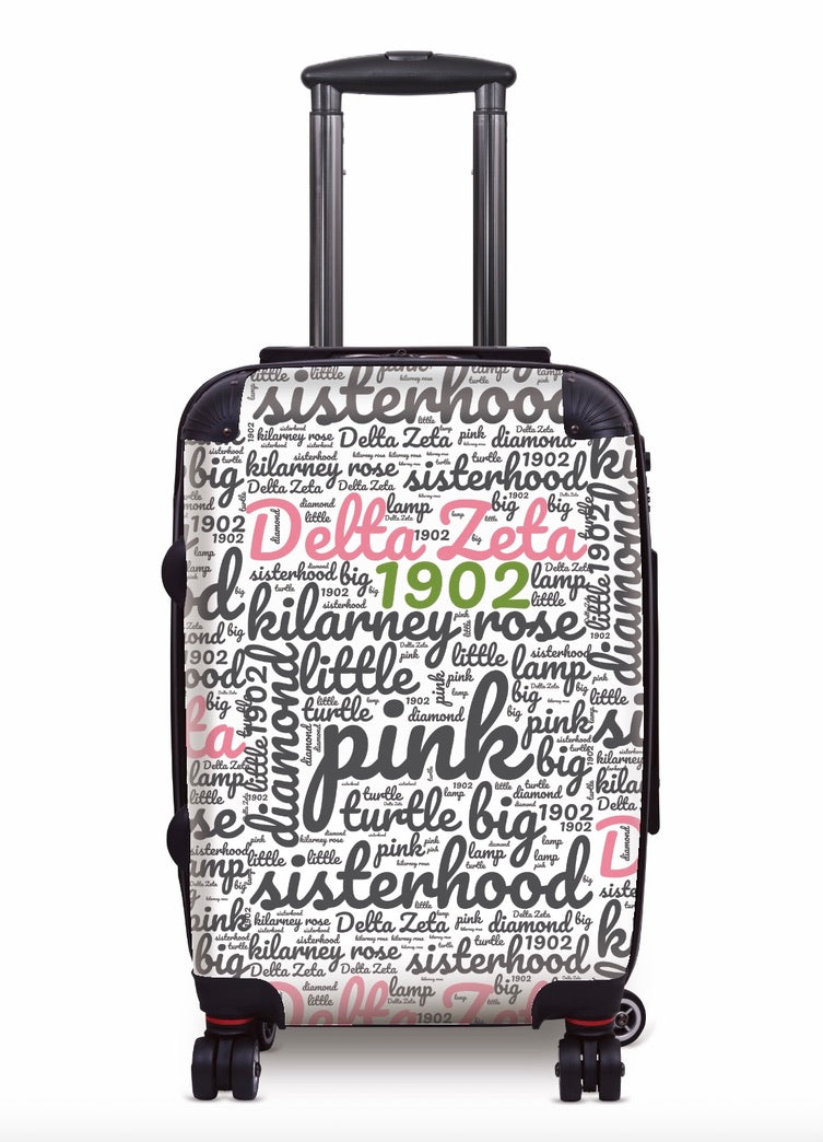 Delta Zeta Carry-on Suitcase Luggage - Expression Art White Suitcases