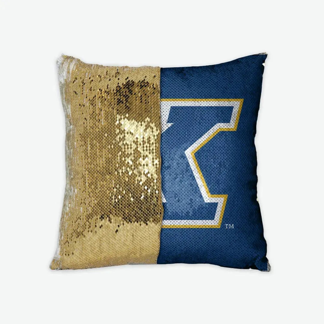 Kent State Sequin Pillow Cover - "K" Emblem Gold Pillow Covers