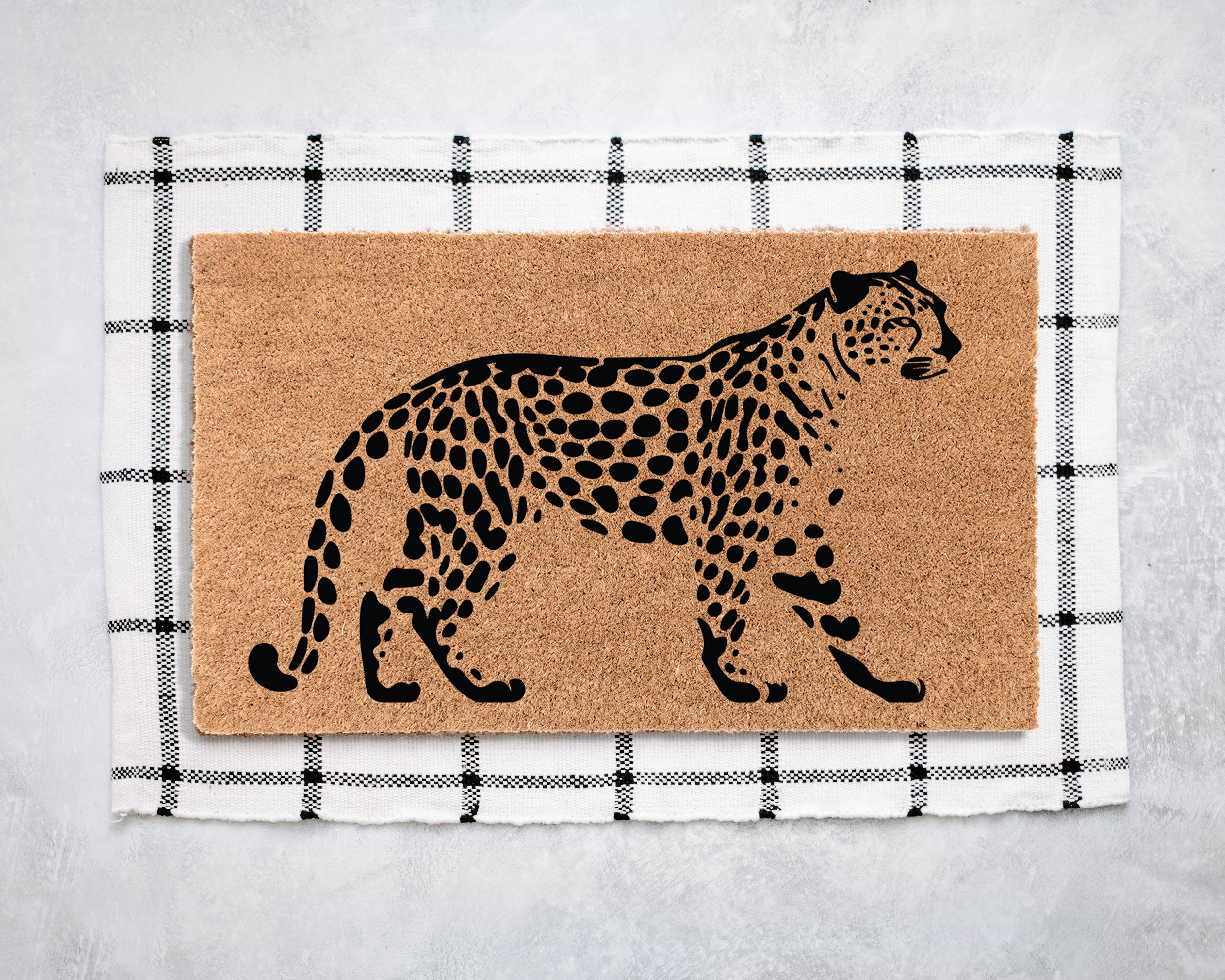 Cheetah Coir Doormat Door Mats