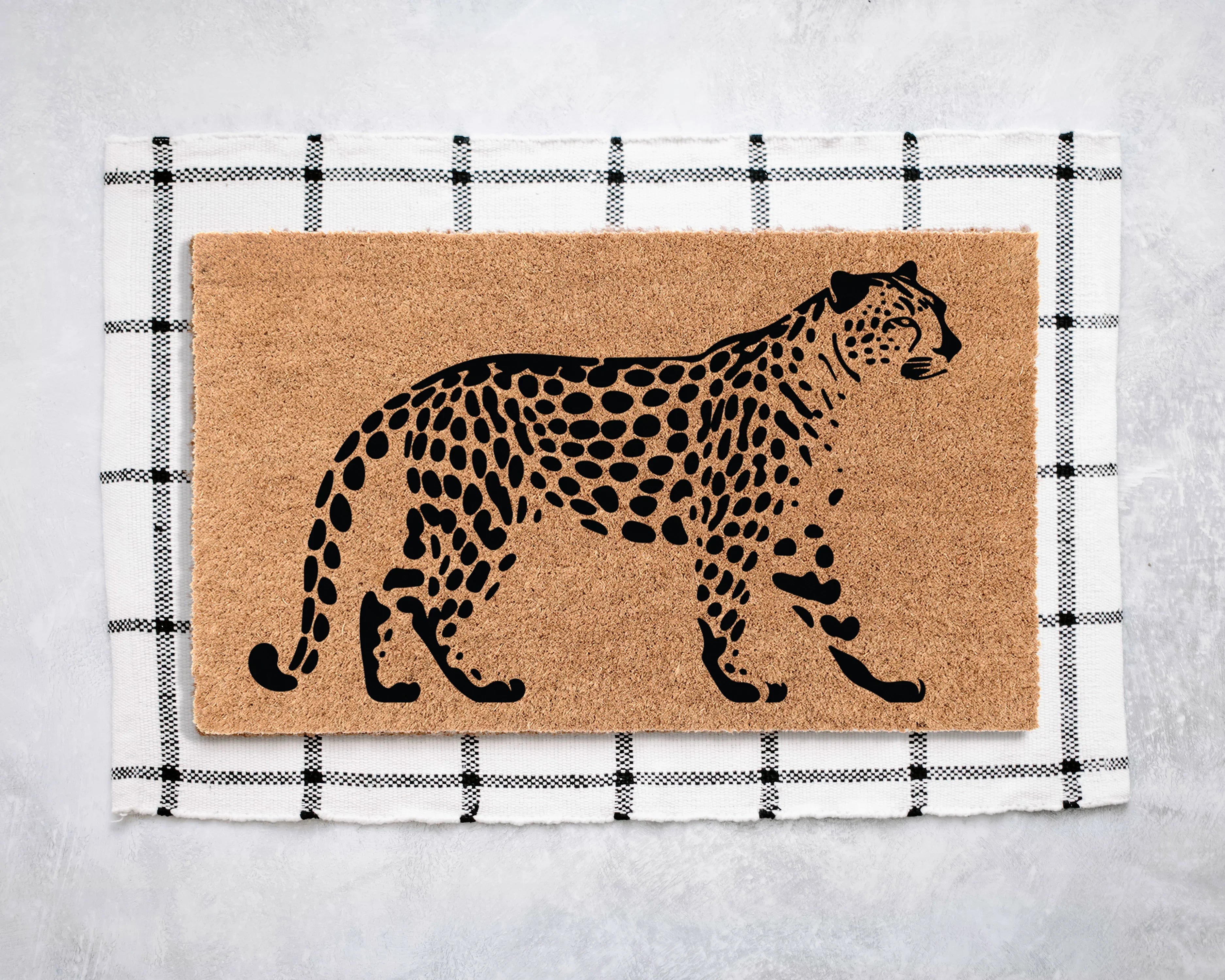 Cheetah Coir Doormat Door Mats