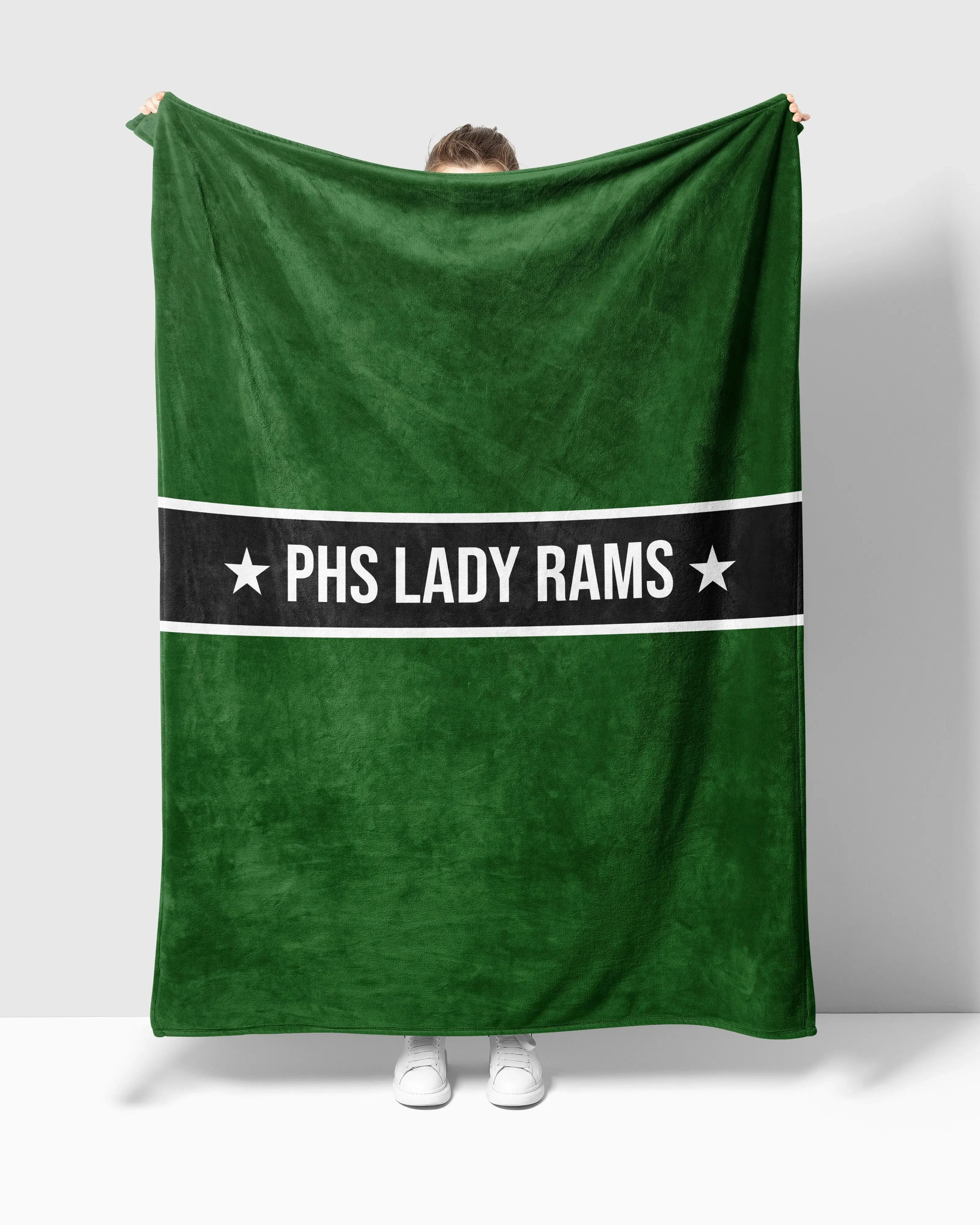 Pennridge Women's Soccer XL 60x80 Sherpa Blanket - Center Band Throw Blankets