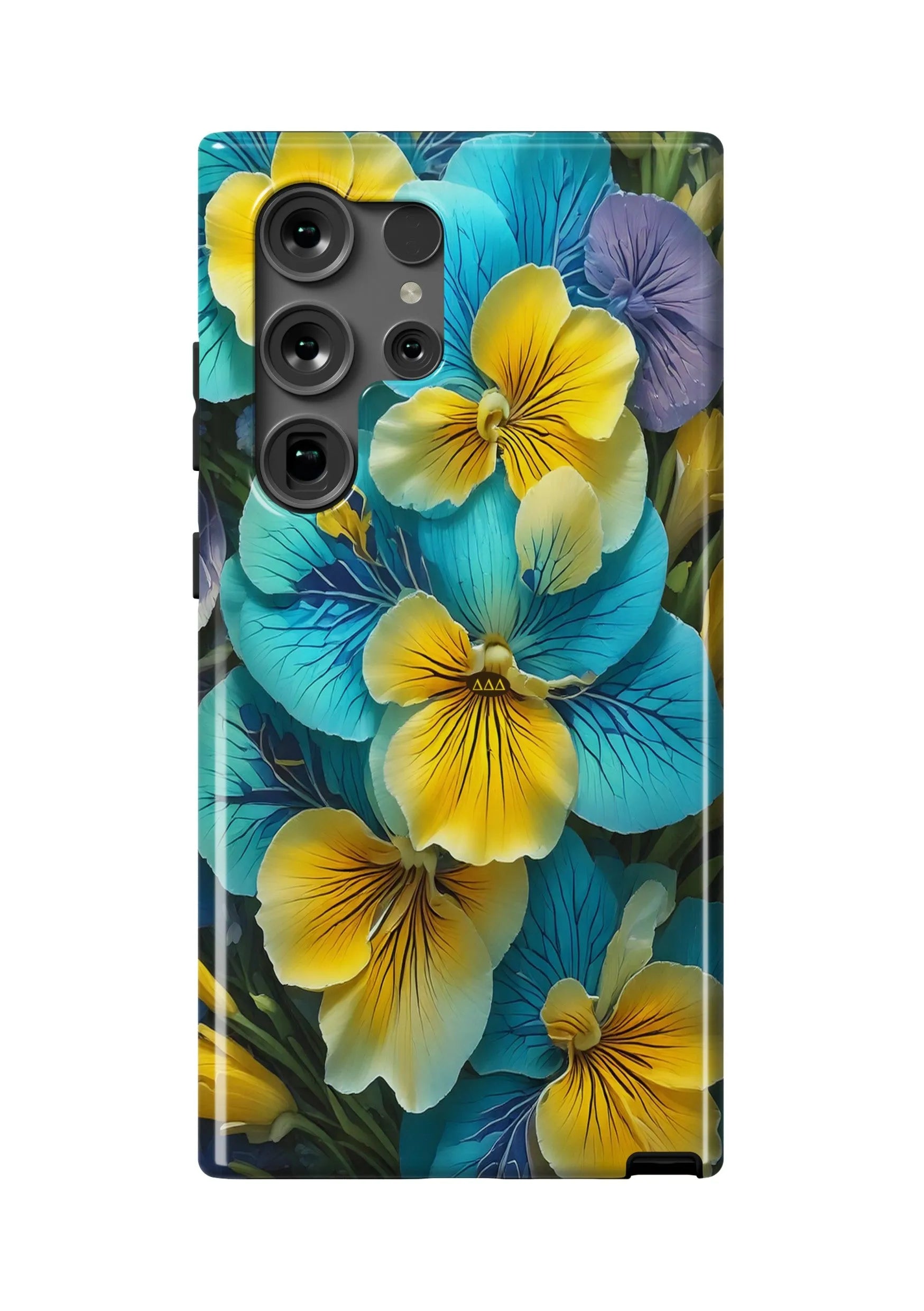 Tri Delta Samsung Galaxy 24, 23 Mobile Phone Case - Pansies Gloss Mobile Phone Cases