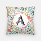 Flat Leaf Floral Monogram Pillow Cover 18" Melon Monogram Pillow Covers