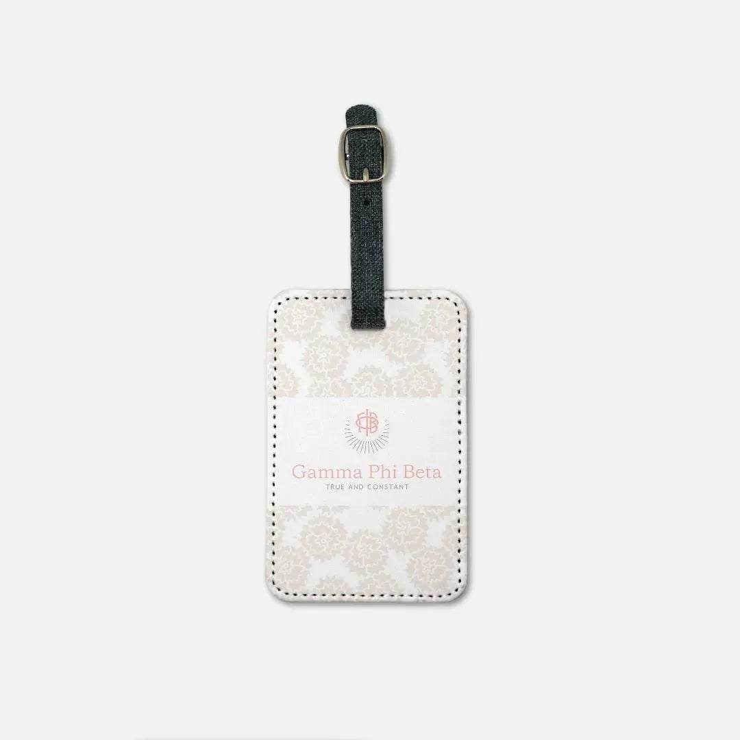 Gamma Phi Beta (Set of 2) Luggage Tag - Carnation Pattern Luggage Tags