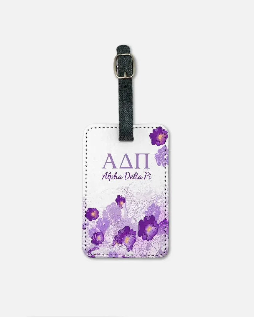 Alpha Delta Pi (Set of 2) Luggage Tag - Violets Luggage Tags