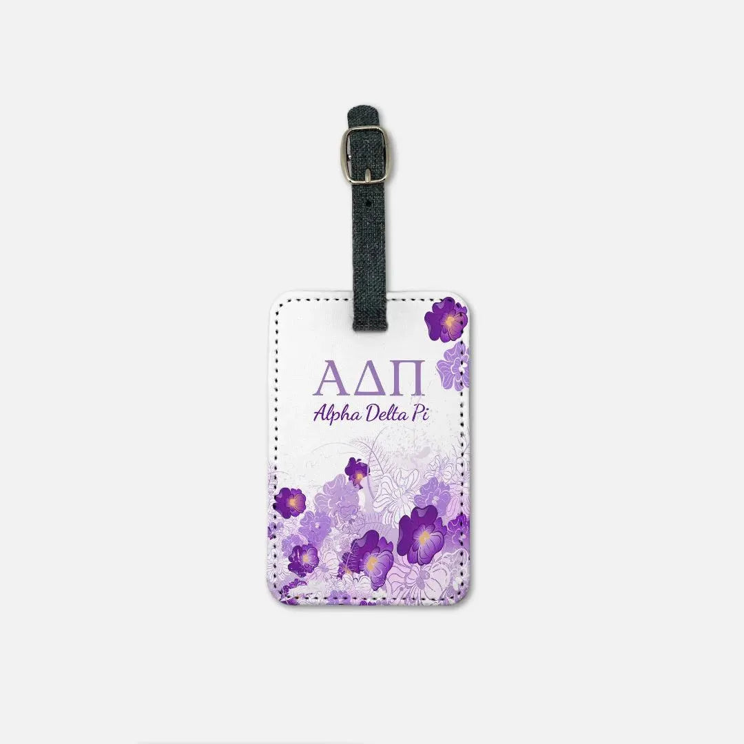 Alpha Delta Pi (Set of 2) Luggage Tag - Violets Luggage Tags