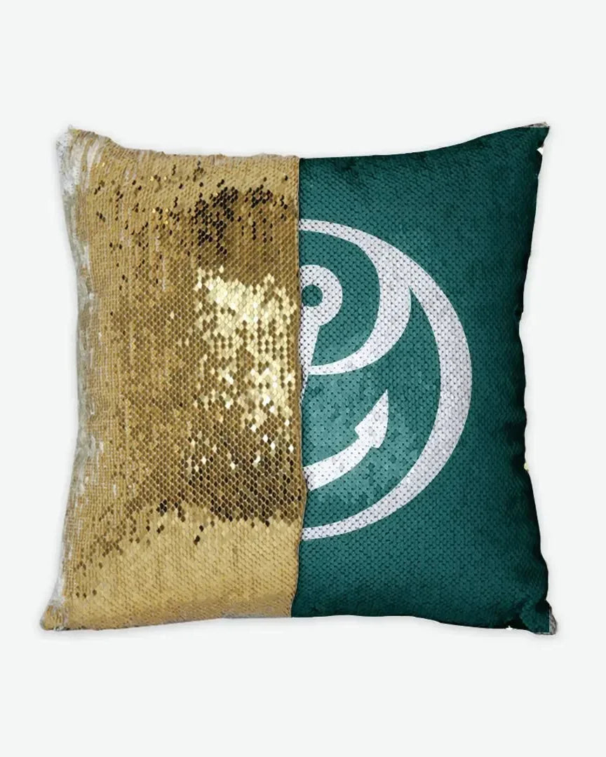 Alpha Sigma Tau Sequin Pillow Cover - Anchor Gold Pillow Covers