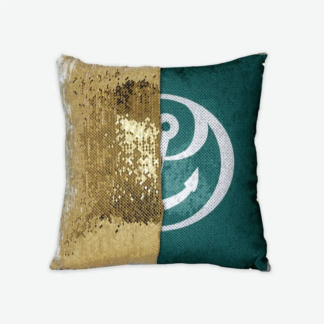 Alpha Sigma Tau Sequin Pillow Cover - Anchor Gold Pillow Covers