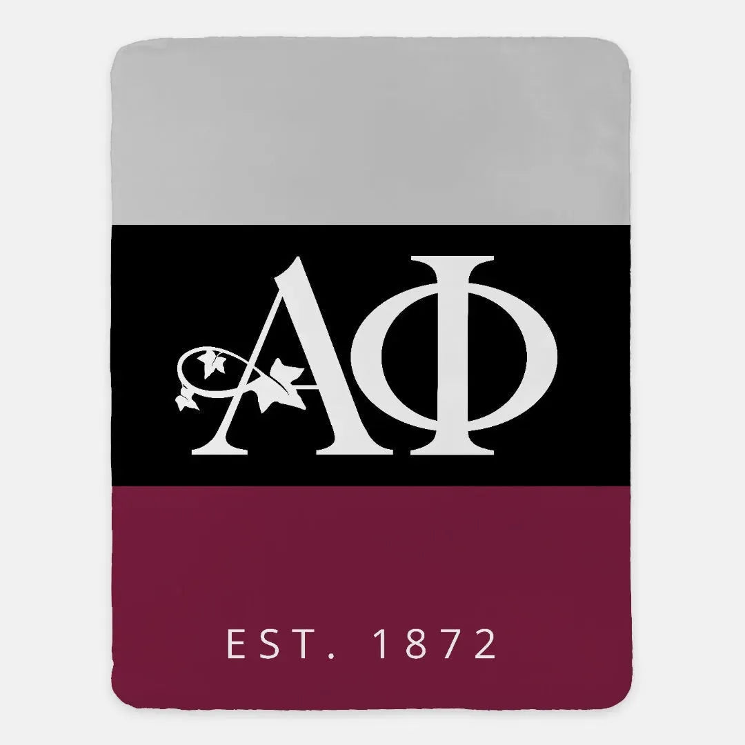 Alpha Phi XL 60x80 Tri Color Sherpa Throw Blanket Throw Blankets