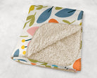 Flat Leaf Floral XL 60x80 Sherpa Blanket Throw Blankets