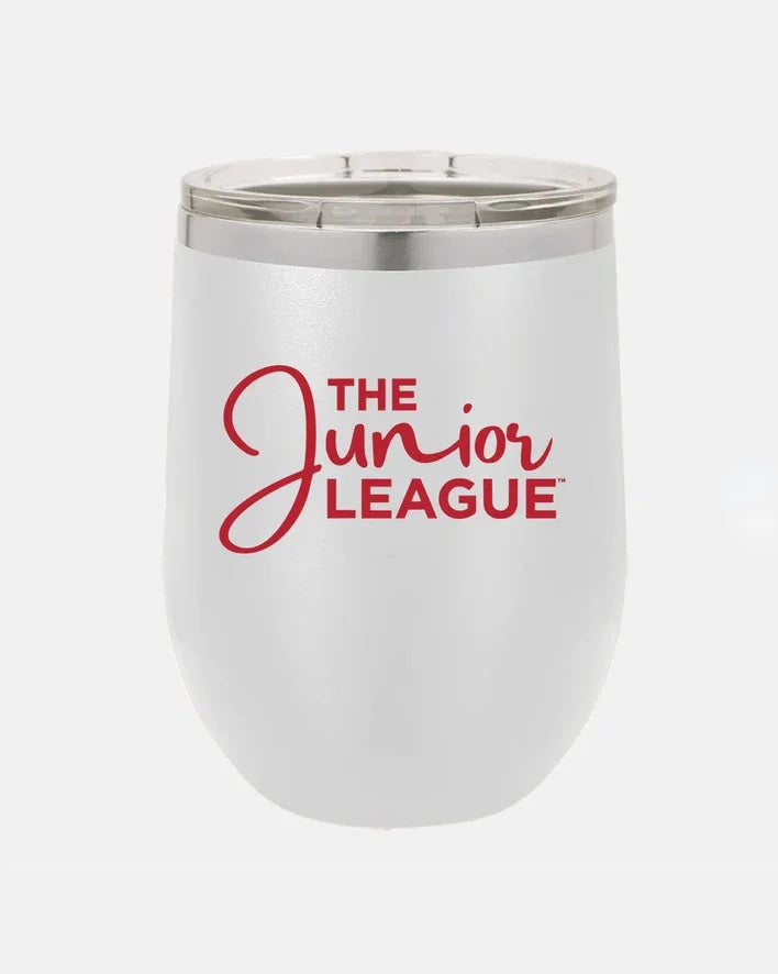 Junior League Script Engraved Wine Tumbler w/ Sliding Lid