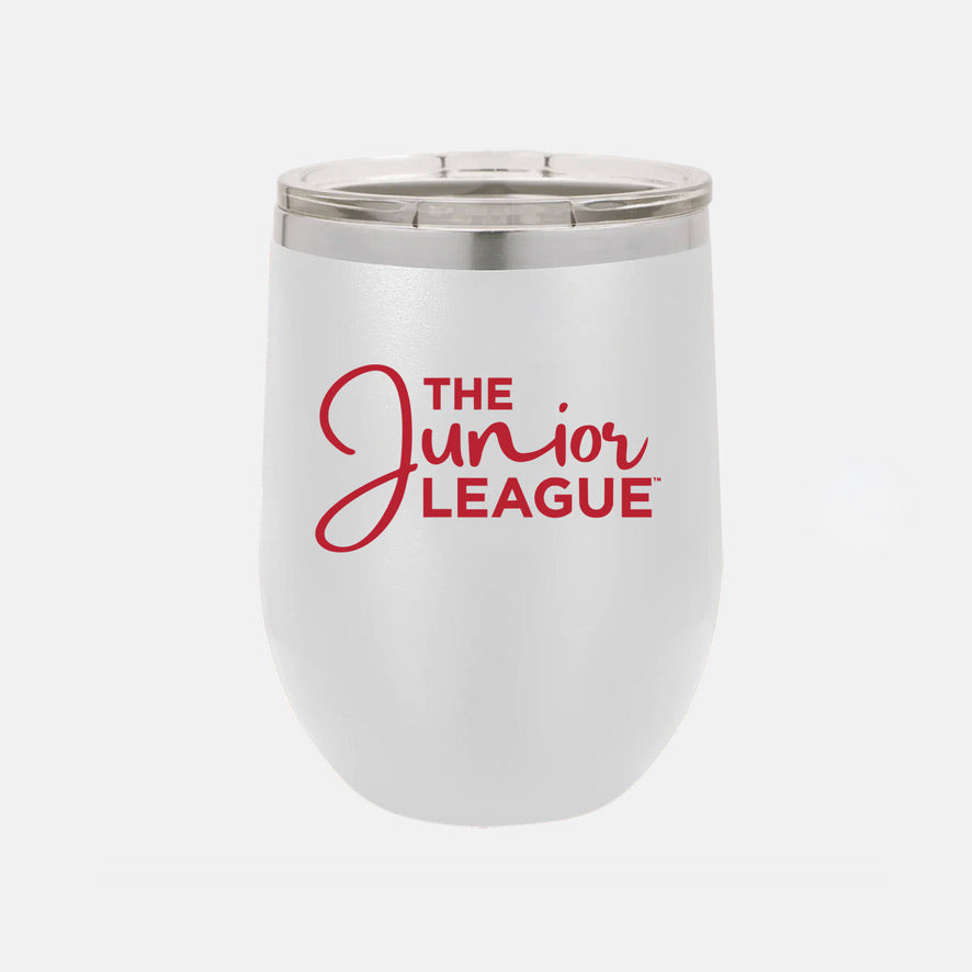 Junior League Script Engraved Wine Tumbler w/ Sliding Lid