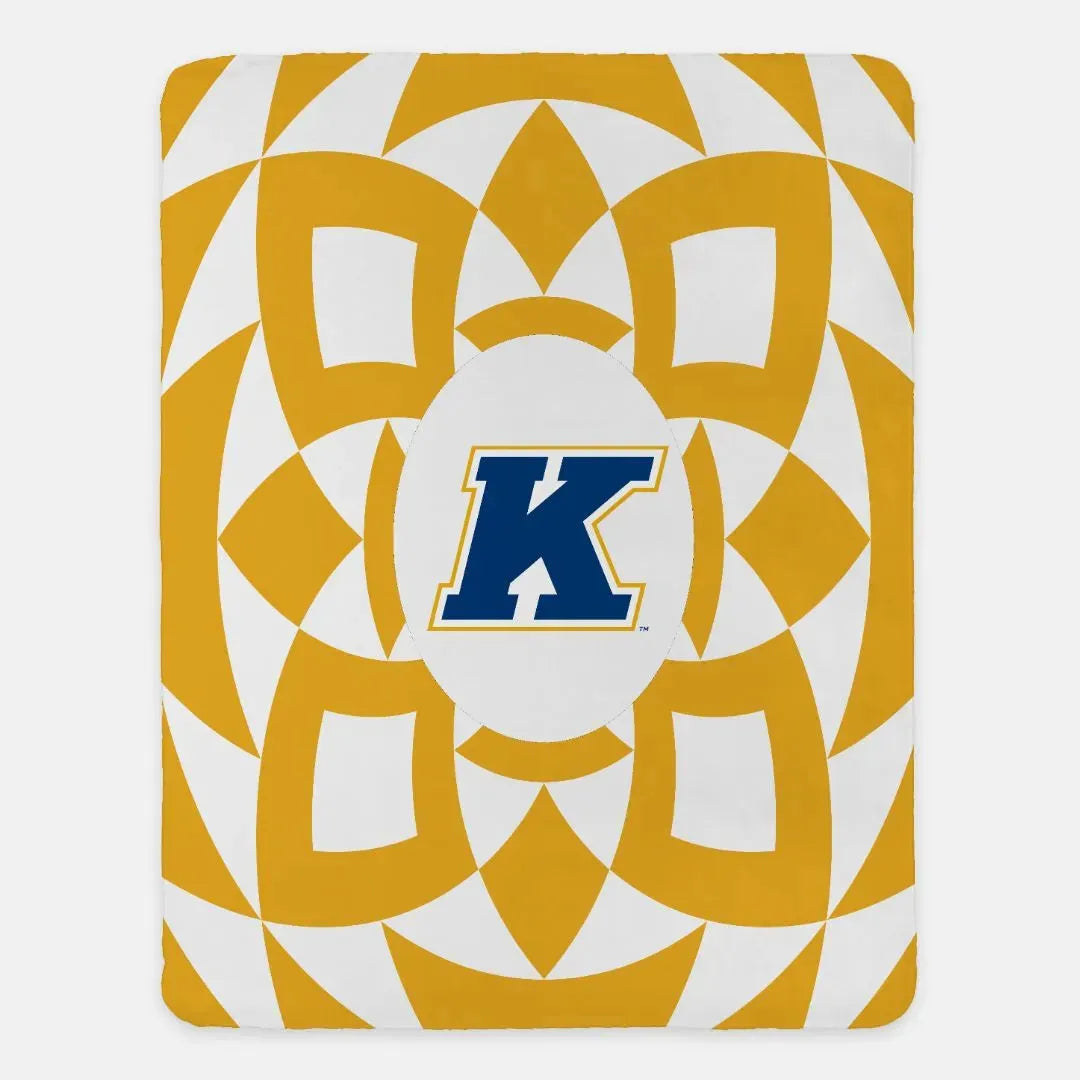 Kent State University XL 60x80 Sherpa Blanket - Gold Tribal Throw Blankets