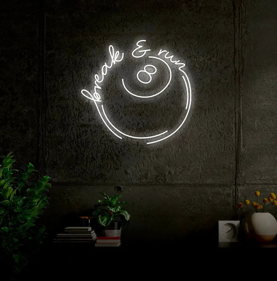 8 Ball Break & Run LED Neon Sign w/ Dimmer Neon Signs