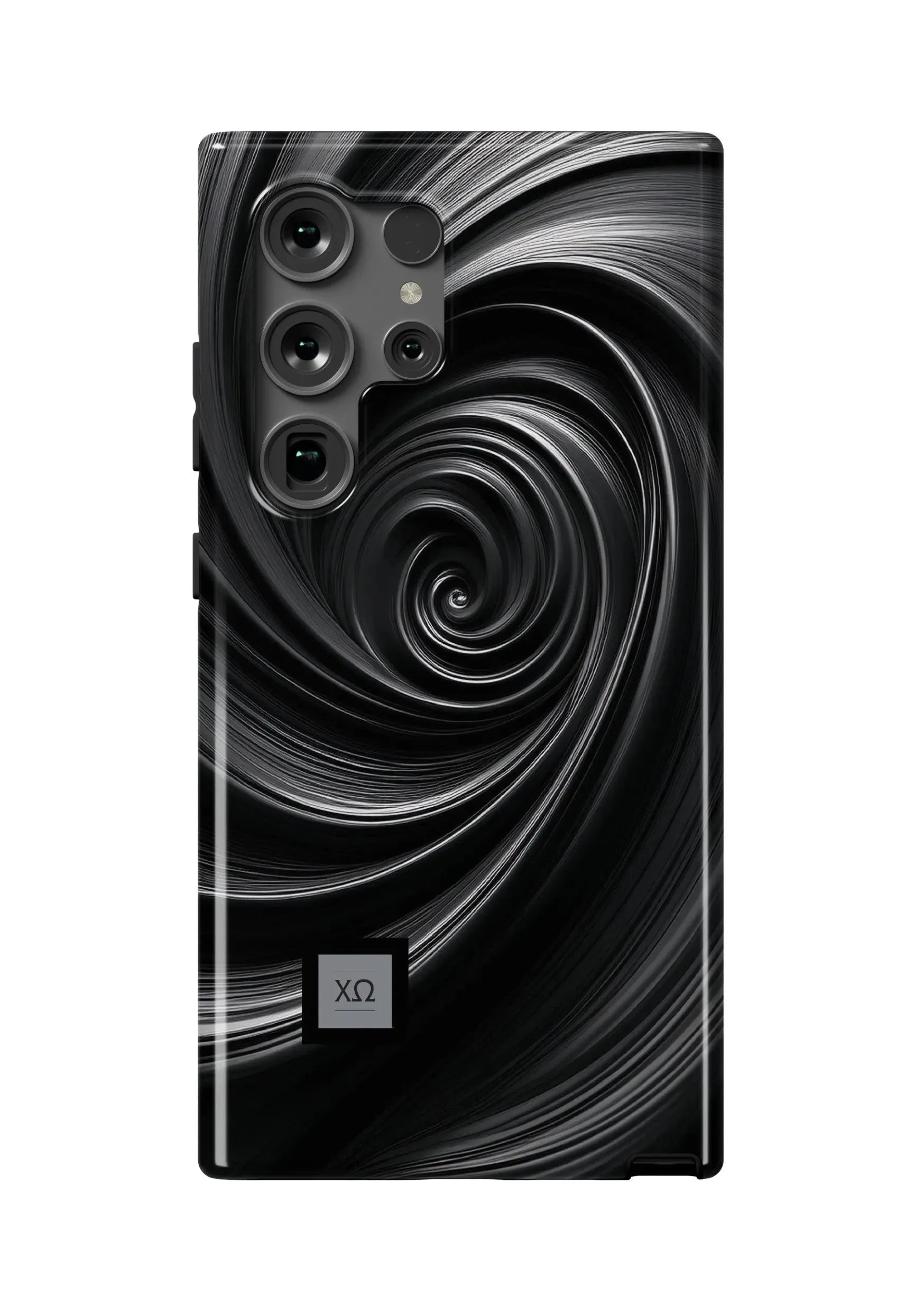 Chi Omega Samsung Galaxy 24, 23 Mobile Phone Case - Gray Swirl Gloss Mobile Phone Cases