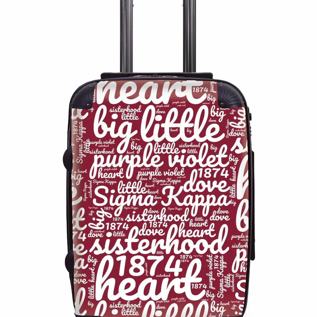 Sigma Kappa Carry-on Luggage - Expression Art Maroon Suitcases