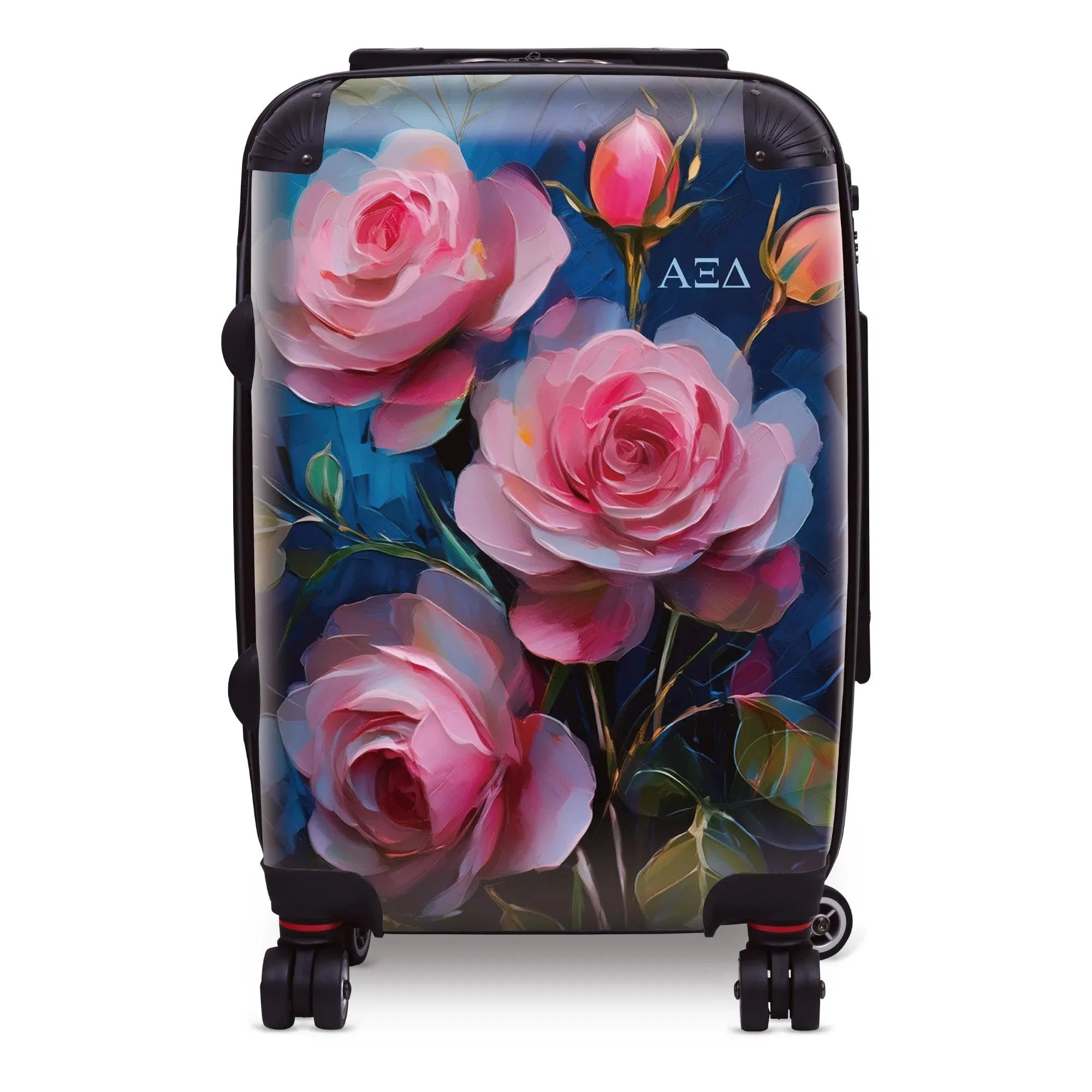 Alpha Xi Delta Carry-on Suitcase - Bold Pink Roses Suitcases