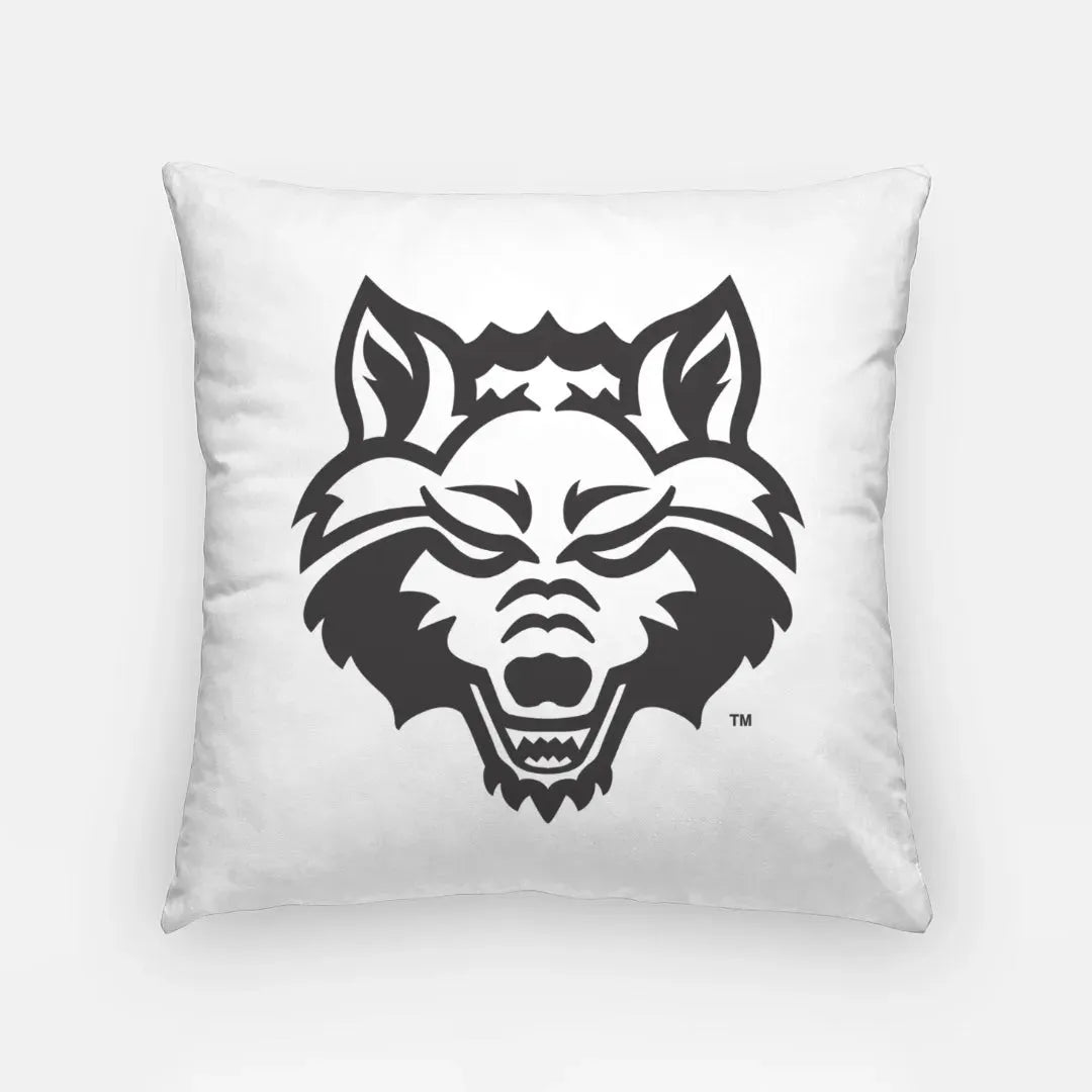 Arkansas State 18" Black White Wolf Head Pillow Cover Pillow Covers