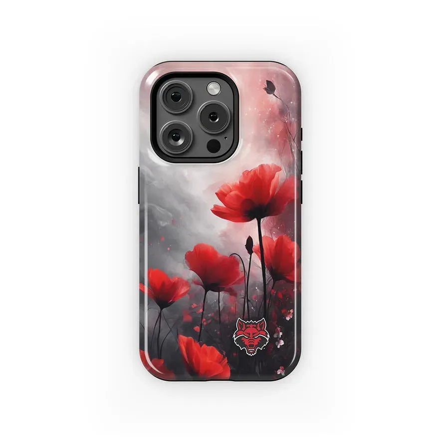 Arkansas State University iPhone 16, 15, 14 Mobile Phone Case - Poppies Gloss Mobile Phone Cases