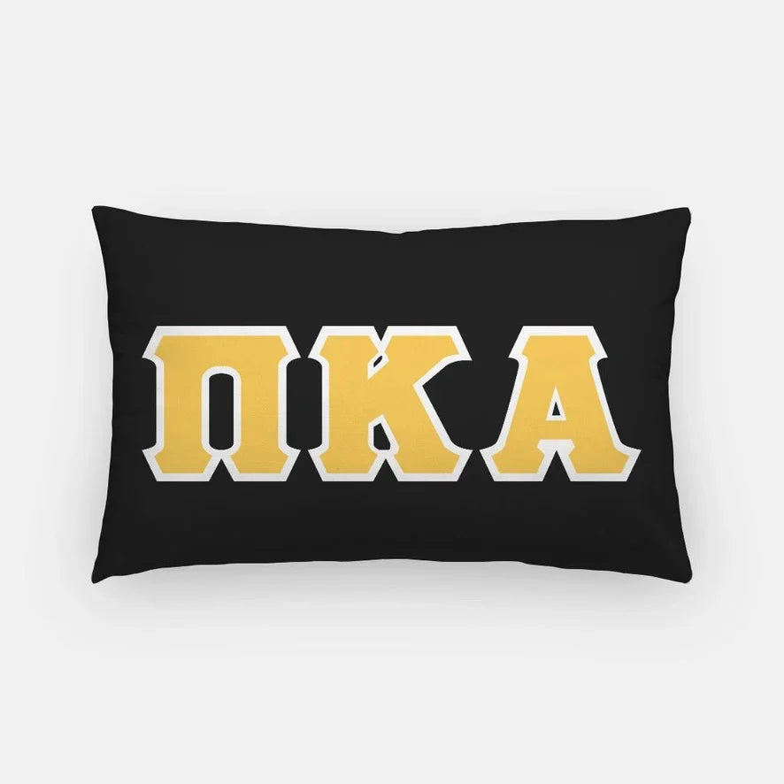 PIKE Lumbar Pillow Cover - Bold Greek Letters Black Pillow Covers