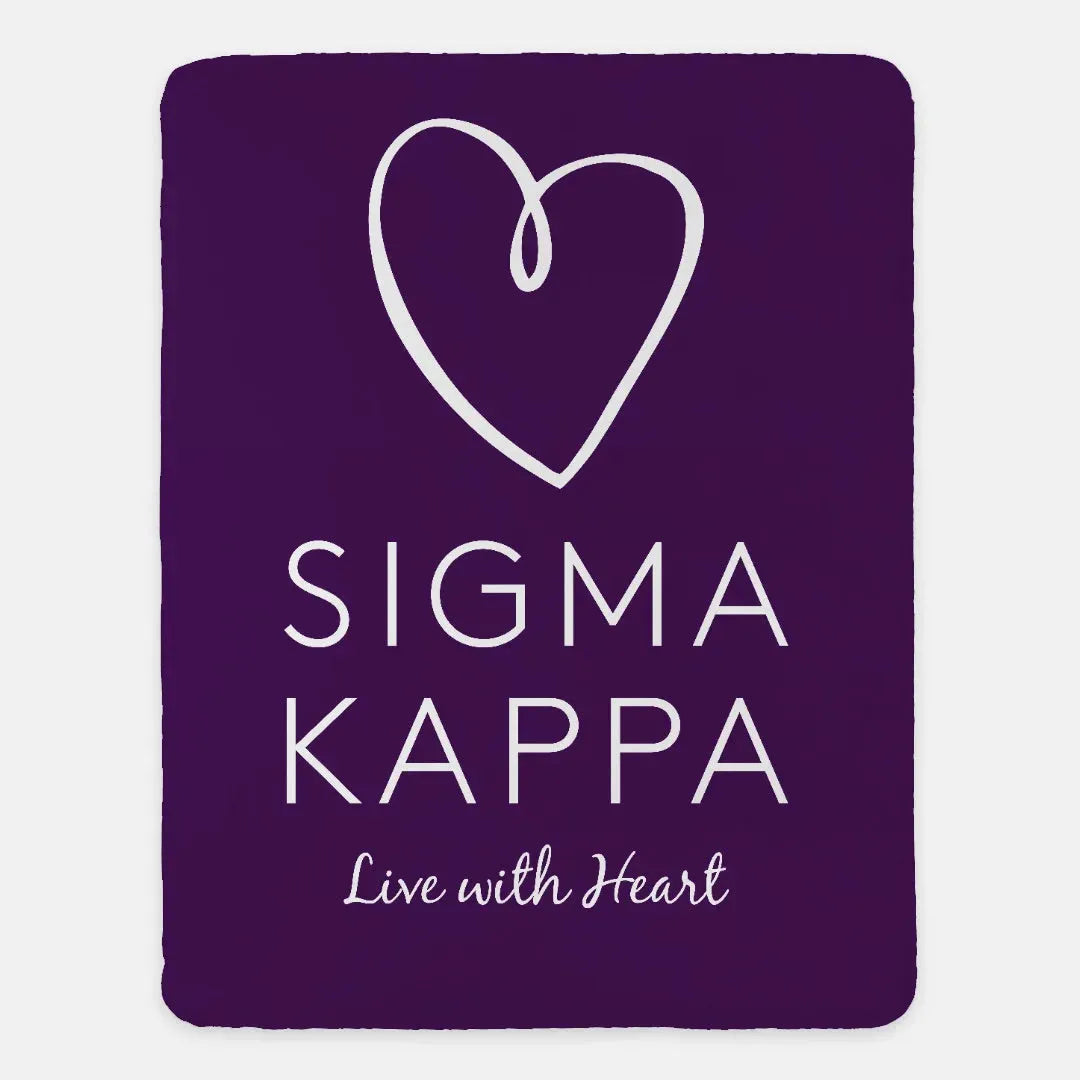 Sigma Kappa XL 60x80 Sherpa Throw Blanket - Purple Throw Blankets