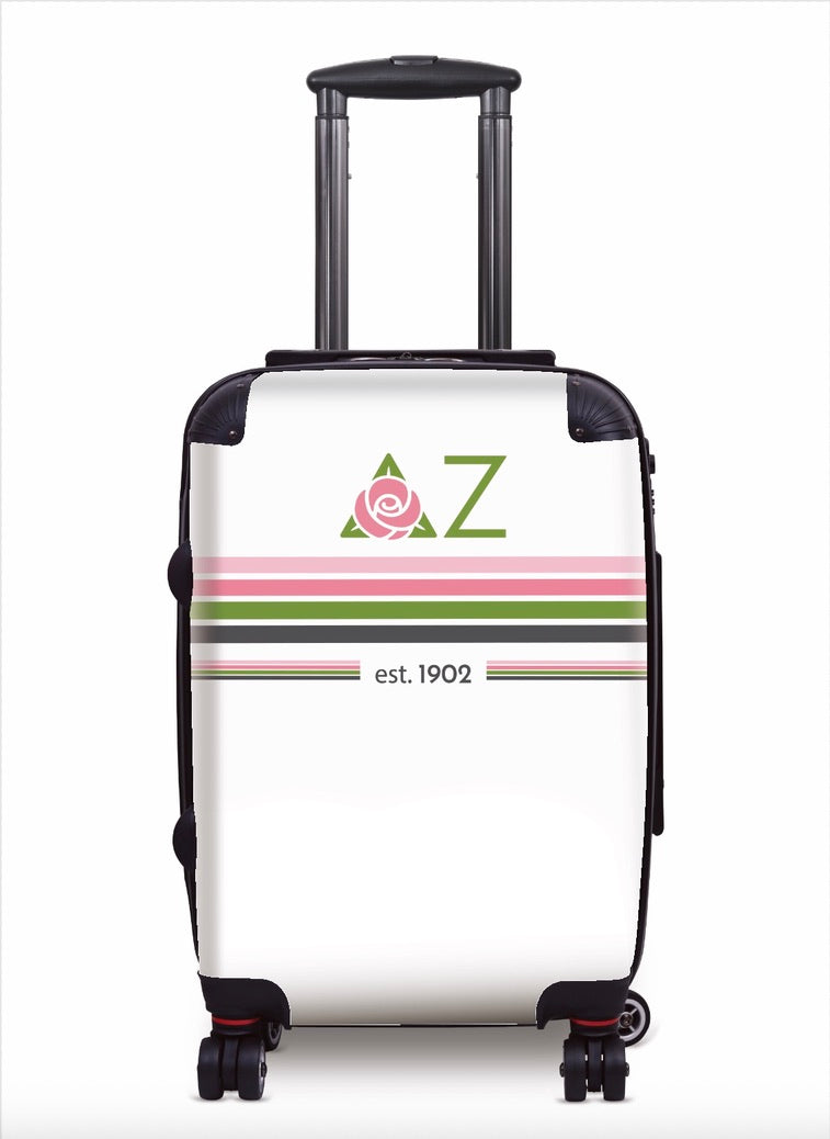 Delta Zeta Carry-on Suitcase Luggage - Preppy Stripes Suitcases