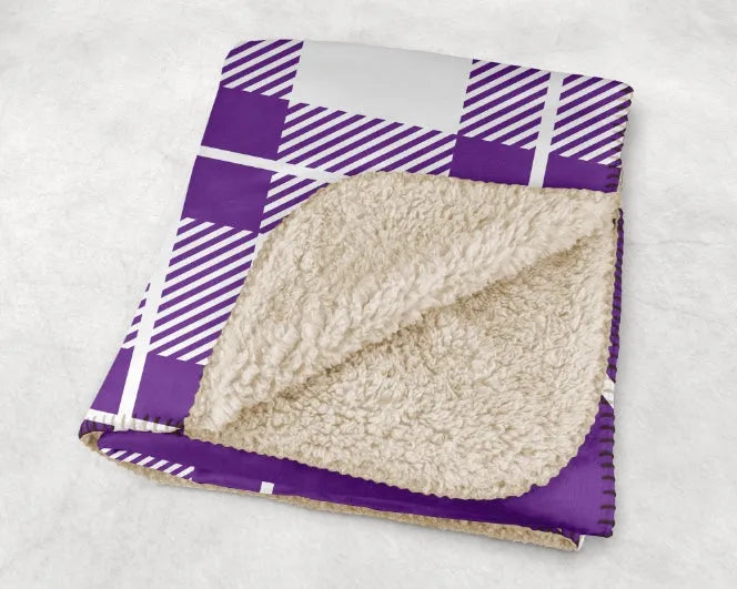 Tri Sigma XL 60x80 Plaid Sherpa Throw Blanket Throw Blankets