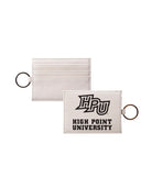HPU Vegan Saffiano Leather Keychain Card Holder Black Travel Wallet