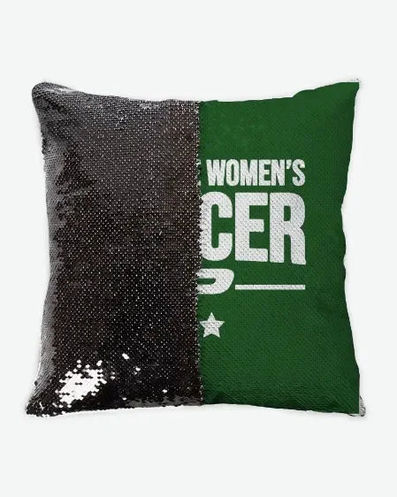 Pennridge Women's Soccer Traditional Sequin Pillow Cover Green Black Pillow Covers