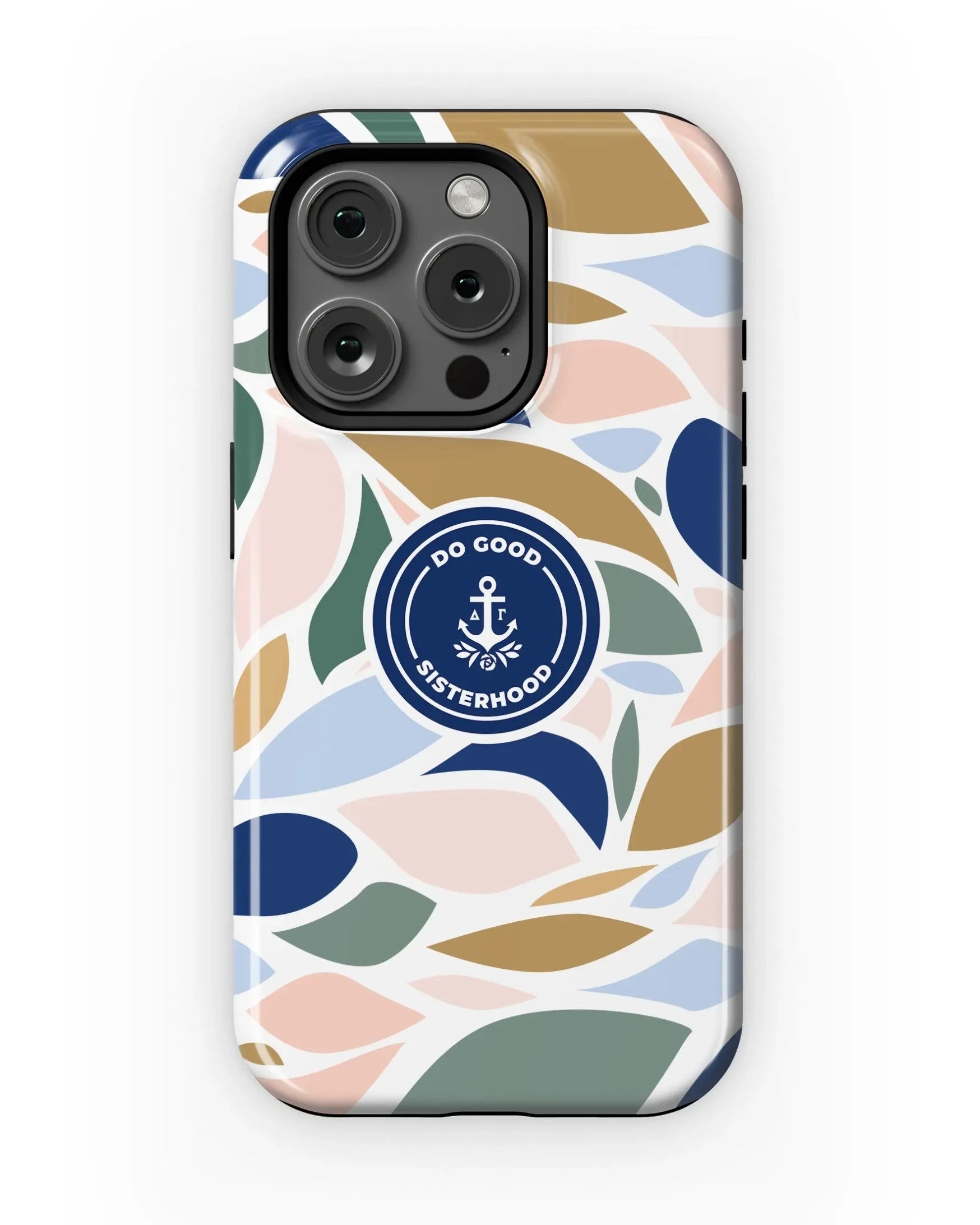 Delta Gamma iPhone 16, 15, 14 Mobile Phone Case - Flat Leaf Pattern Gloss Mobile Phone Cases