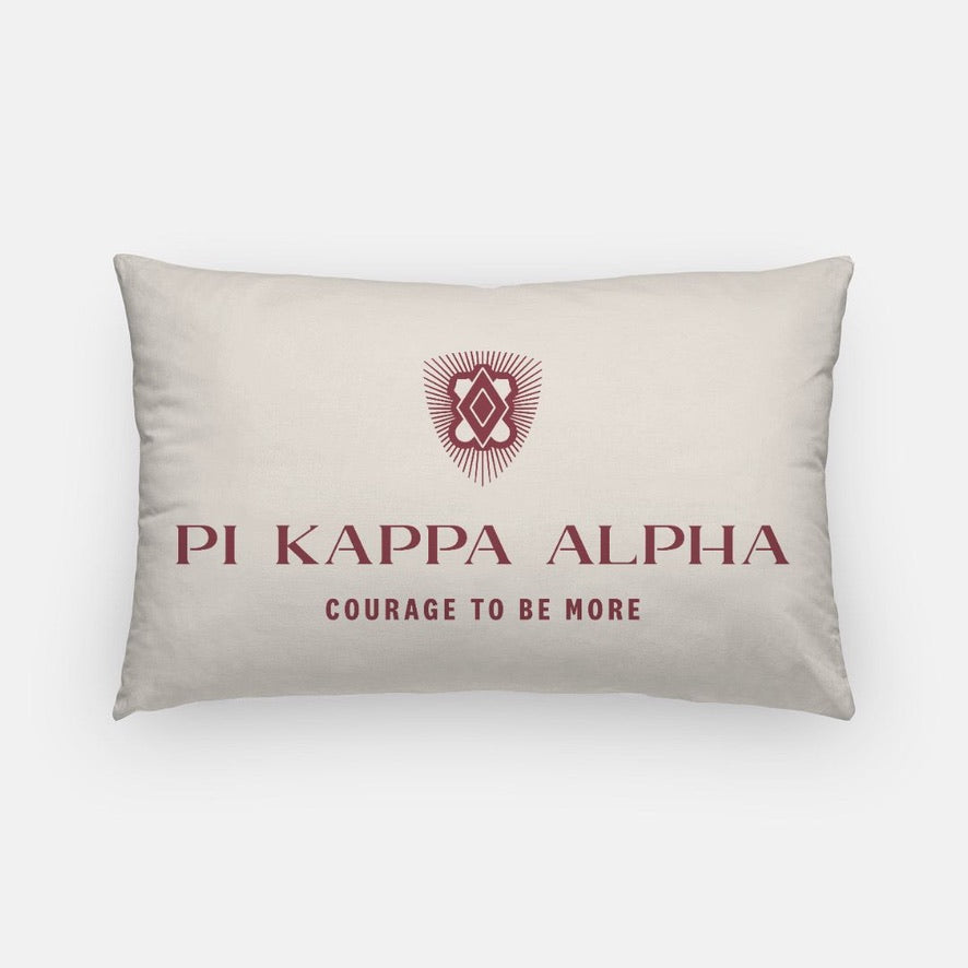 Pi Kappa Alpha Traditional Lumbar Pillow Cover Light Gold Pillow Covers