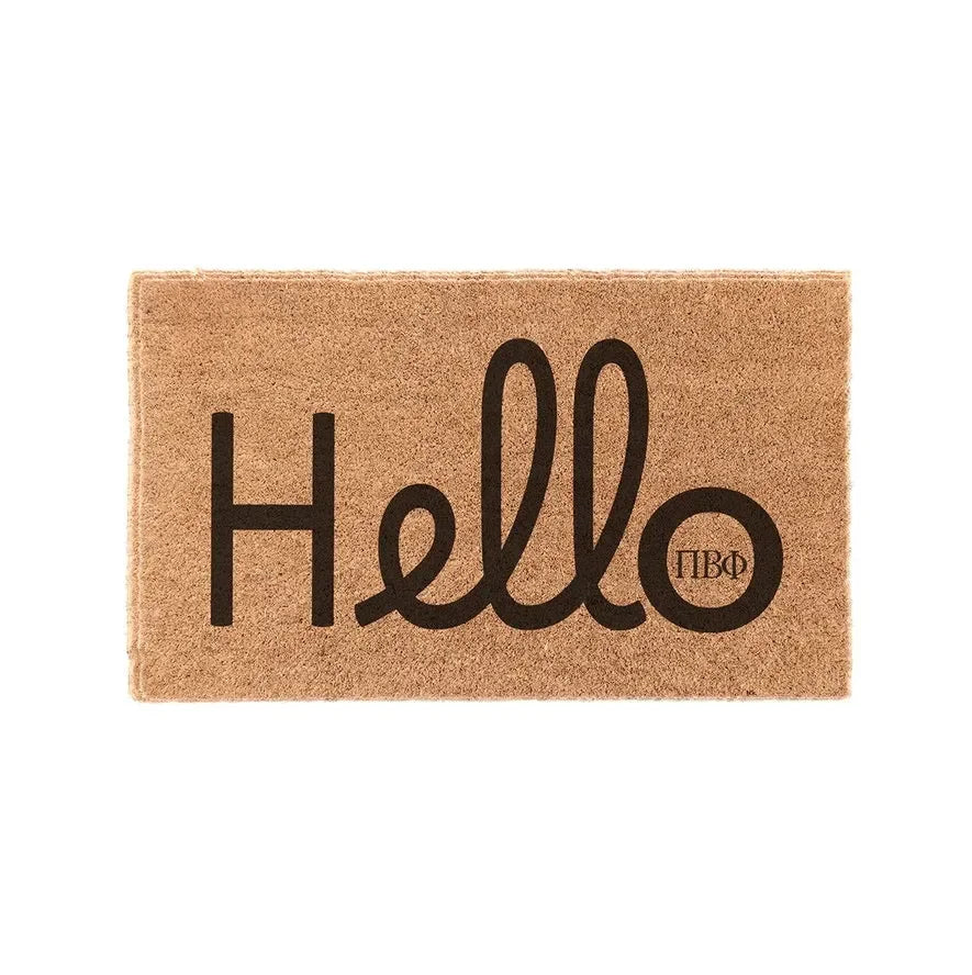 Pi Beta Phi Coir Doormat - Hello Door Mats