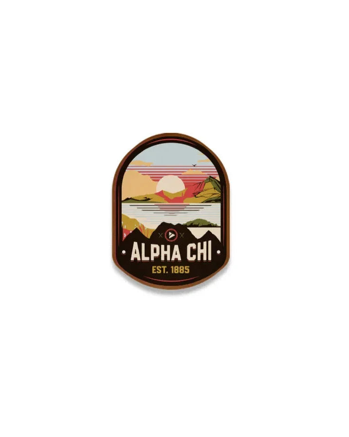 Alpha Chi Omega Richardson 112 UV Print Leatherette Patch Trucker Hat - Ventura Trucker Hat