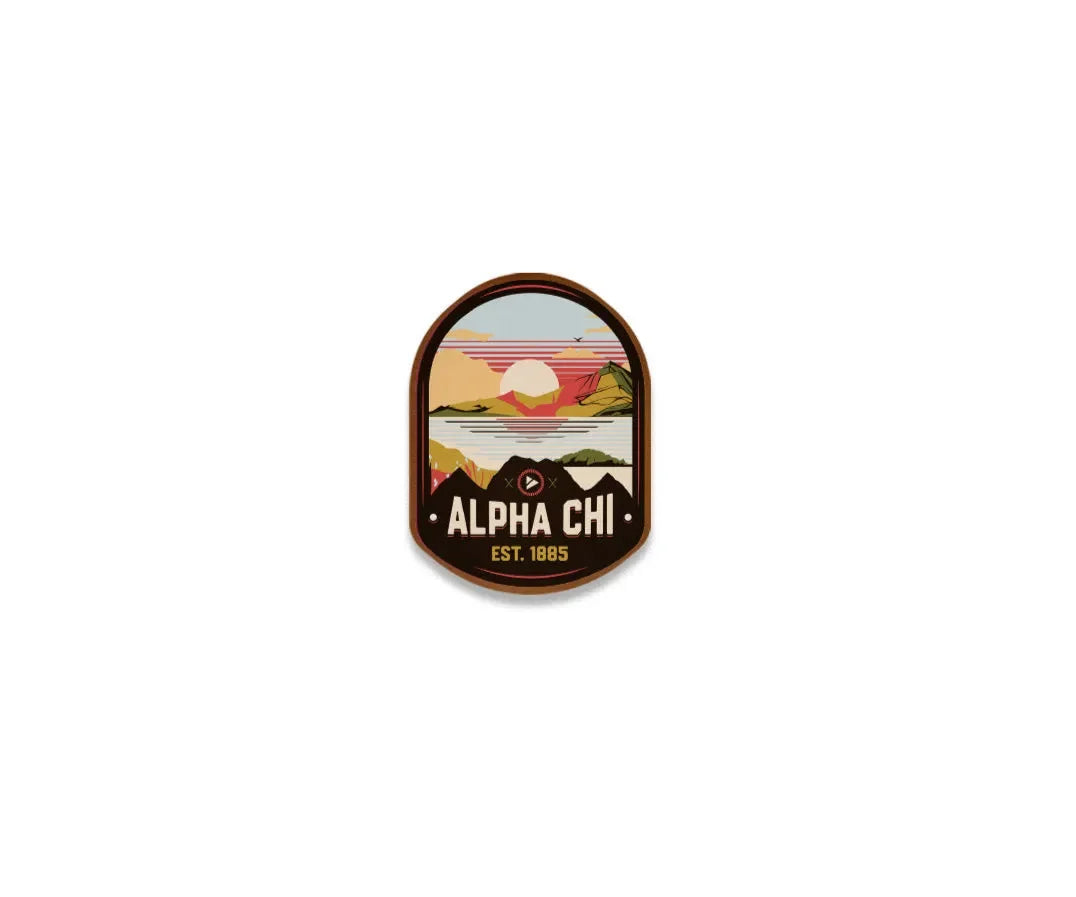 Alpha Chi Omega Richardson 112 UV Print Leatherette Patch Trucker Hat - Ventura Trucker Hat