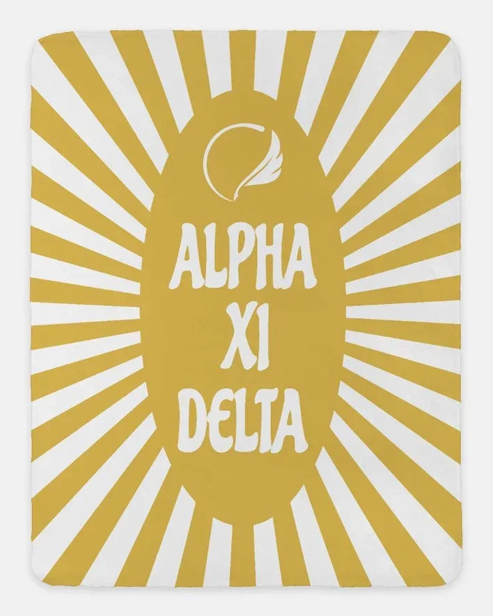 Alpha Xi Delta XL 60x80 Sherpa Throw Blanket - Starburst | AXiD Gifts
