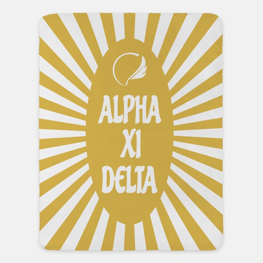 Alpha Xi Delta XL 60x80 Sherpa Throw Blanket - Starburst | AXiD Gifts