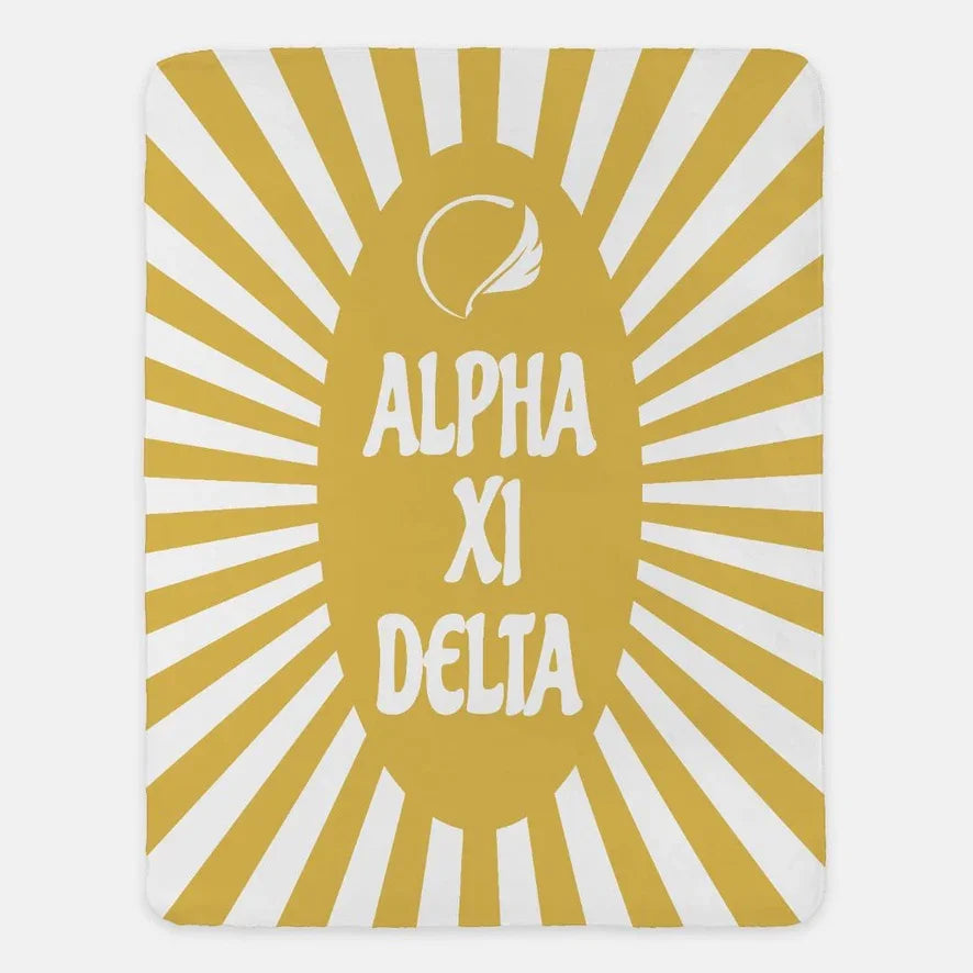 Alpha Xi Delta XL 60x80 Sherpa Throw Blanket - Starburst | AXiD Gifts
