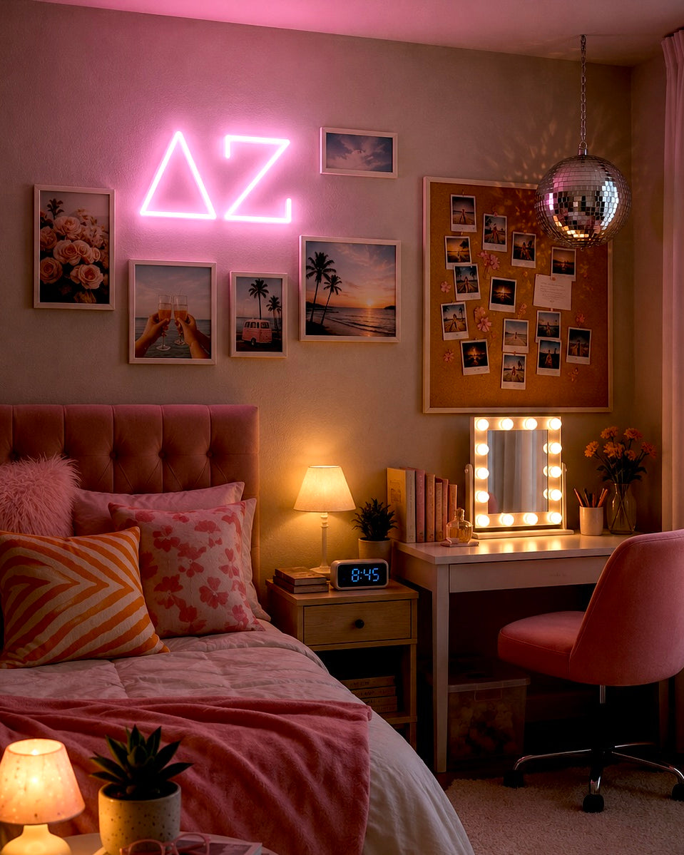 Delta Zeta Greek Letters LED Neon Sign w/ Dimmer | DZ Dorm Wall Sign