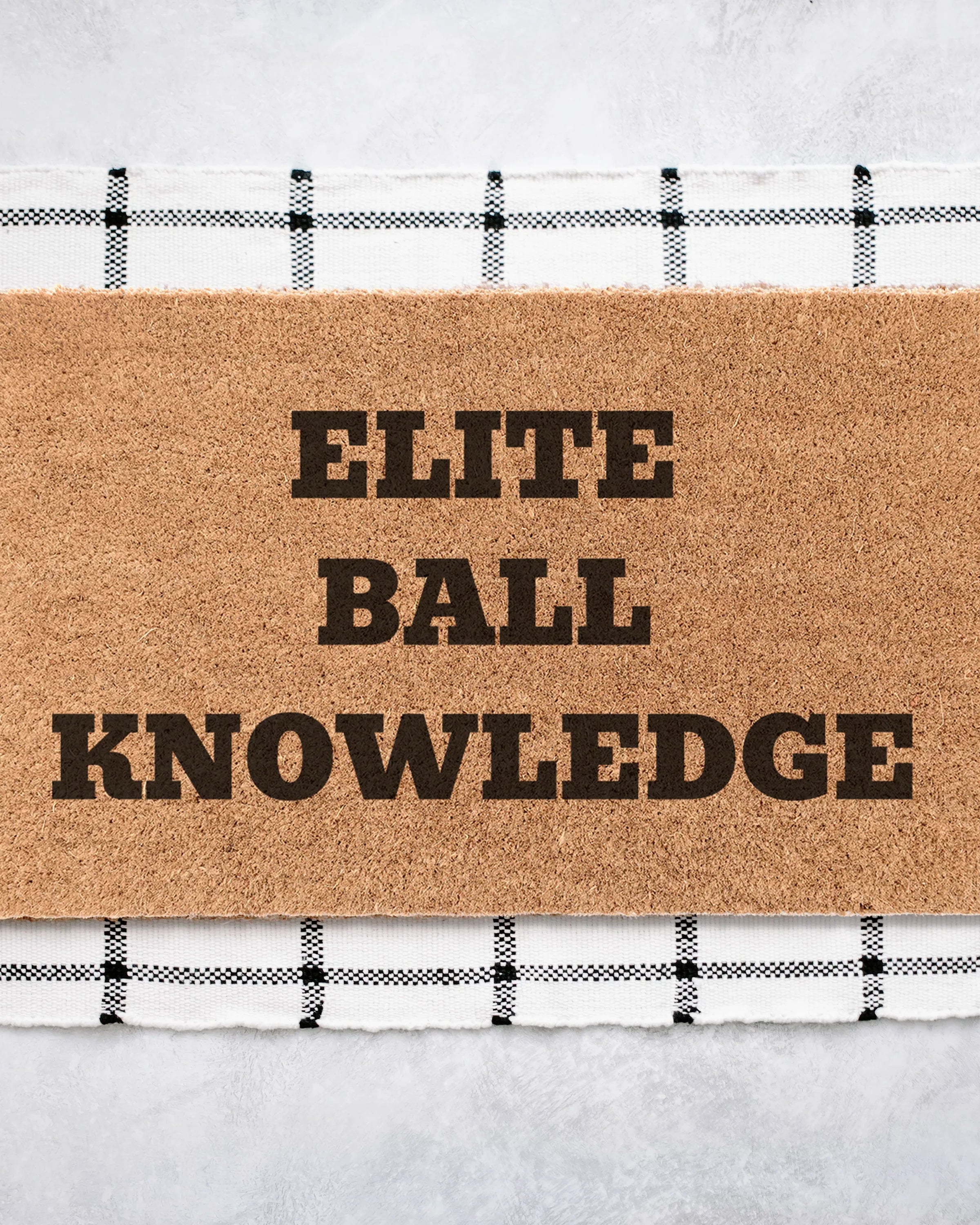 Elite Ball Knowledge Coir Doormat | Funny Door Mat | Dorm Decor