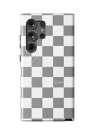 Kappa Delta Samsung Galaxy 24, 23 Mobile Phone Case - Gray Check Matte Mobile Phone Cases