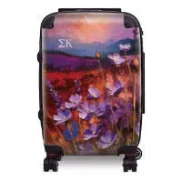 Sigma Kappa Carry-on Suitcase - Bold Purple Violets Suitcases