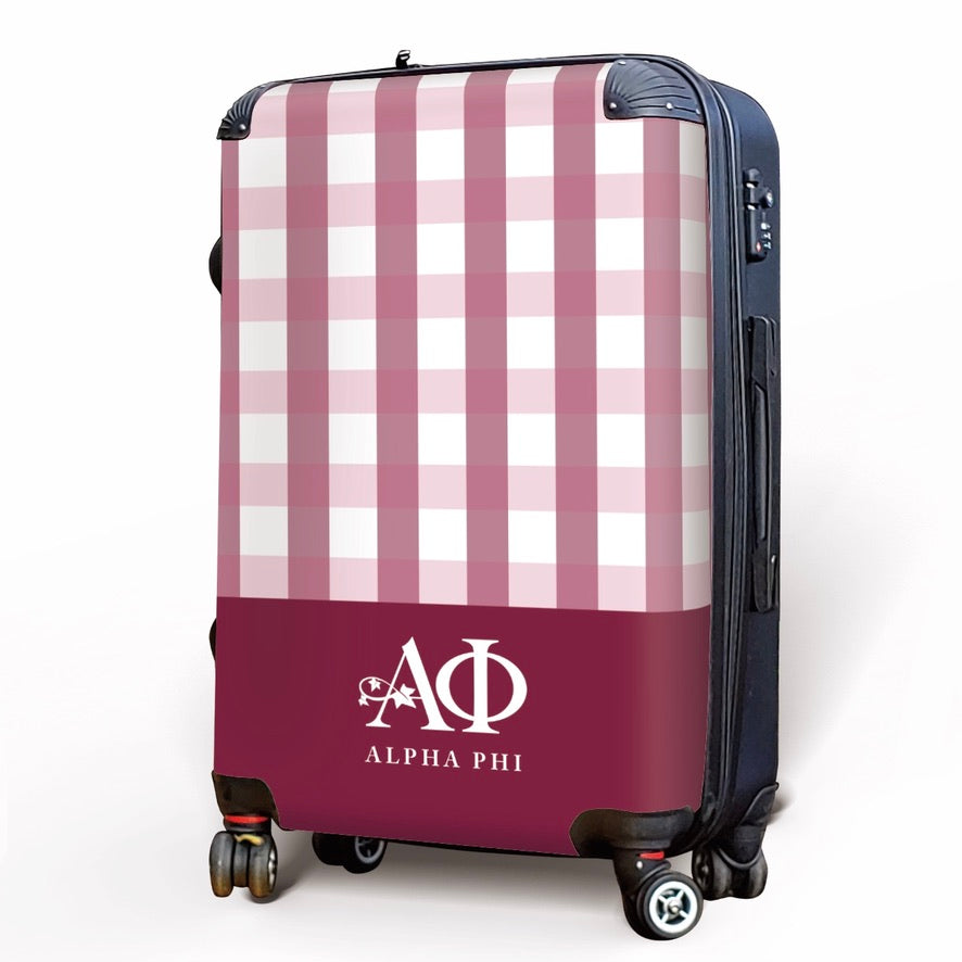 Alpha Phi Carry-on Luggage - Gingham Suitcases