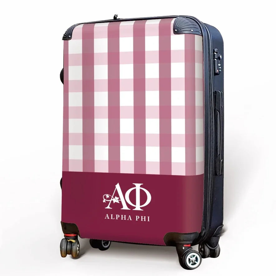 Alpha Phi Carry-on Luggage - Gingham Suitcases