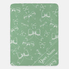 Bows XL 60x80 Sherpa Blanket Green Personalized Throw Blankets